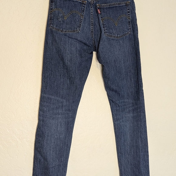 Levi’s 501 High Rise Skinny Button Fly Medium Wash Jeans Women’s 24 - Picture 4 of 8